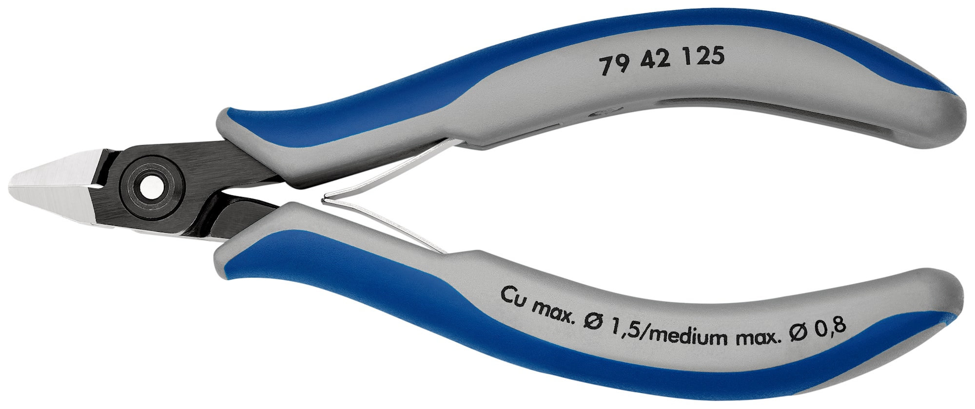 Knipex Precisions-Elektronikavbitare 7942125 125mm, utan fasett, spetsigt huvud