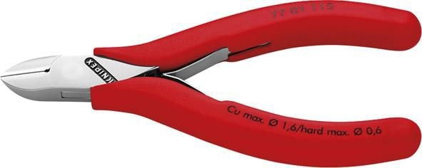 Knipex Elektroniksidavbitare 7701115 115mm, polerad, med fasett, rundat huvud