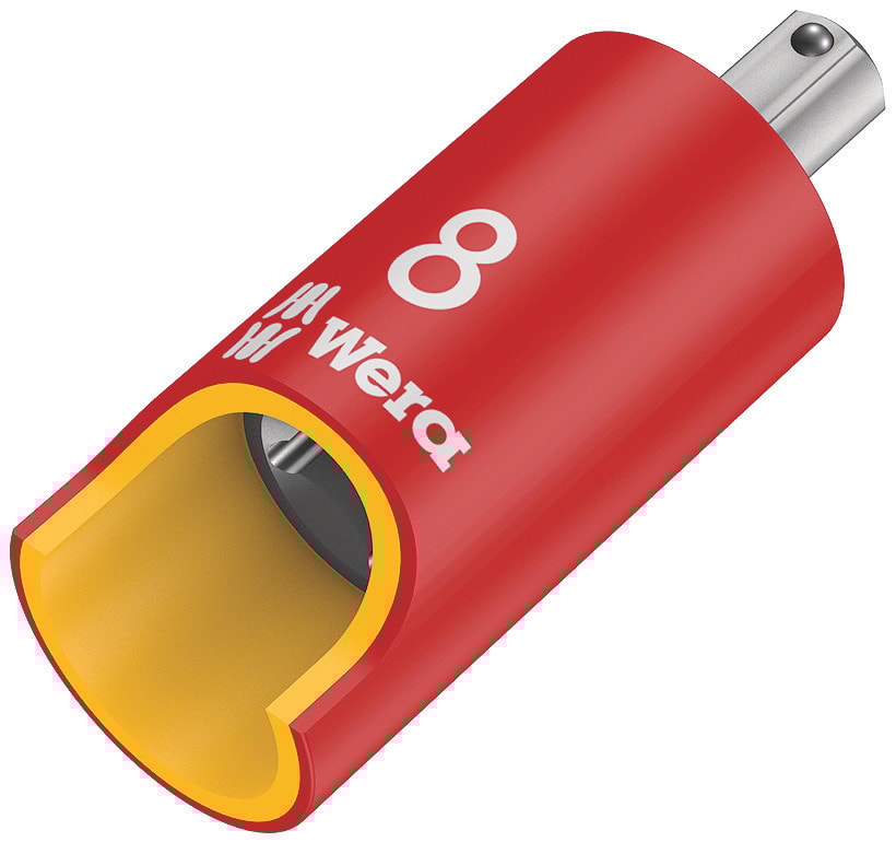 Wera 8740 A VDE HF Zyklop bitshylsa, isolerad, med 1/4"-fattning, med hållarfunktion för insexskruvar