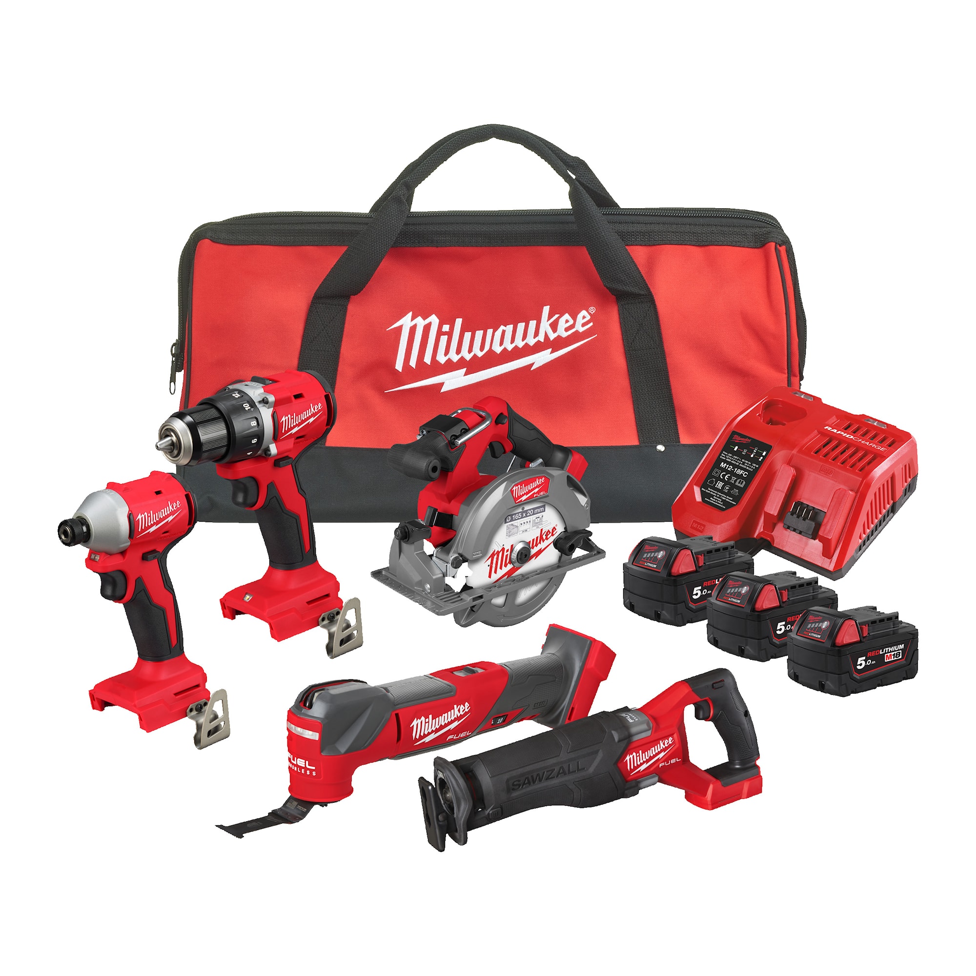 Milwaukee Powerpack M18 FPP5SEC-503B med Batteri & Laddare