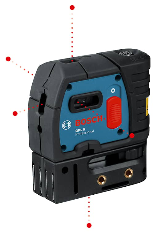 Bosch Priklaser GPL 5 Professional med 3 x batterier (AA), holder