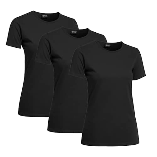 Clique Tshirt Dam 3pack svart