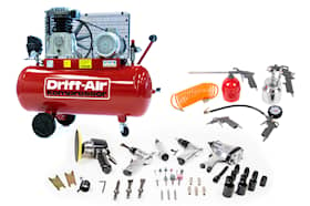 Drift-Air Kompressoripaketti CT 4,380/380, sisältää 5 paineilmakonetta ja 45 lisävarustetta ja 5 paineilmatyökalua
