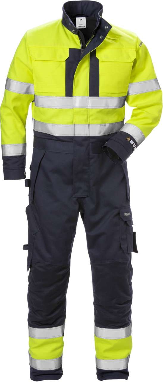 Fristads Vinteroverall flamskyddad 8088 FLAM Klass 3 Varselgul/Marinblå 3XL