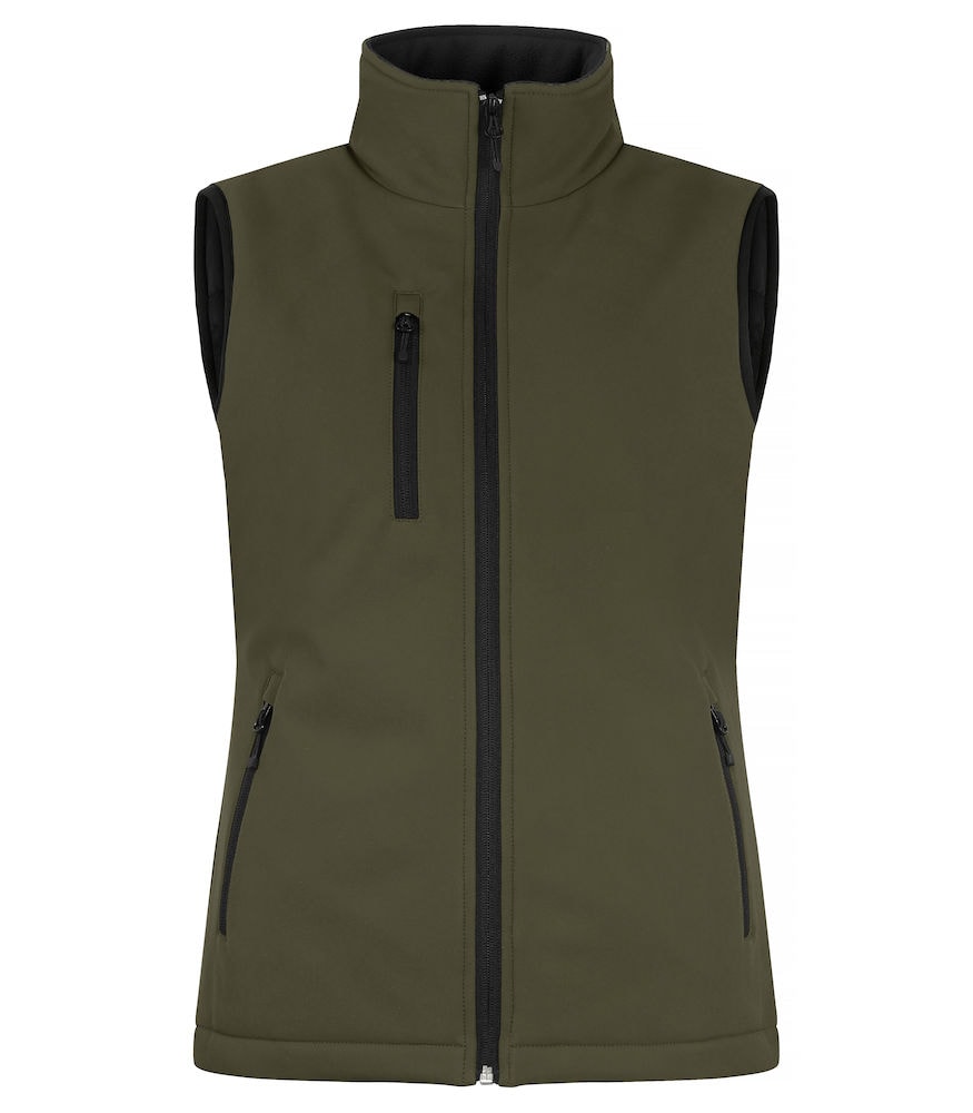 Clique Padded Softshell Vest Dimgrön Dam