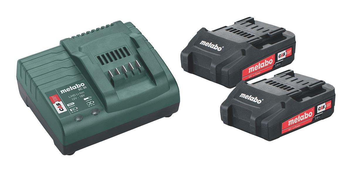 Metabo Batteripaket 18V 2x2,0Ah med laddare SC 30
