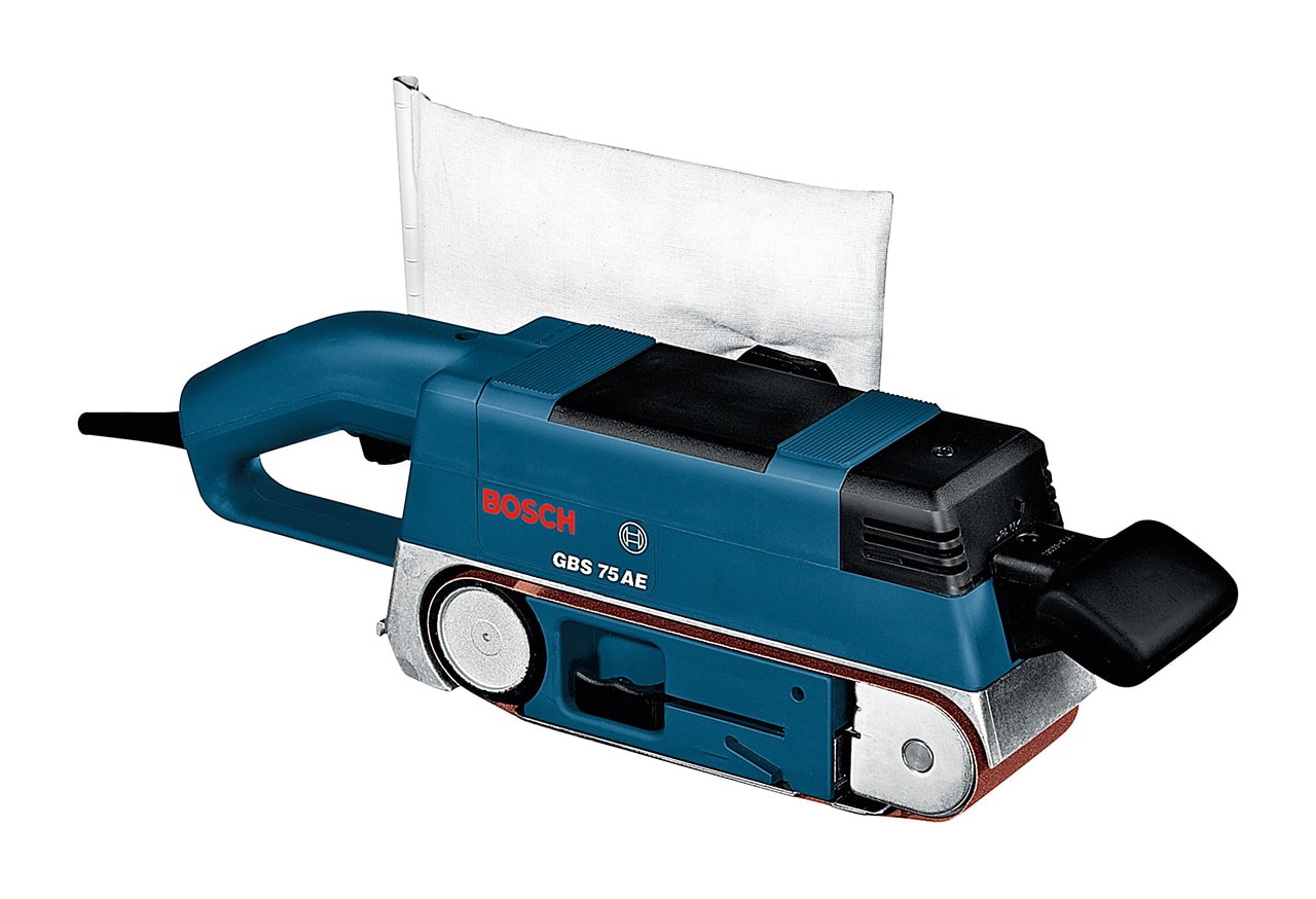 Bosch Båndslipere GBS 75 AE Professional i pappeske med slipebånd -