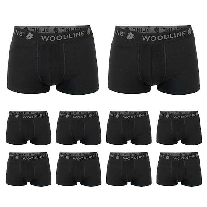 Woodline boxershorts, svart, 10-pakning
