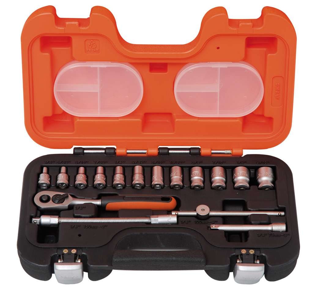 Bahco Hylsnyckelsats S160AF 1/4'' 16 delar, tum