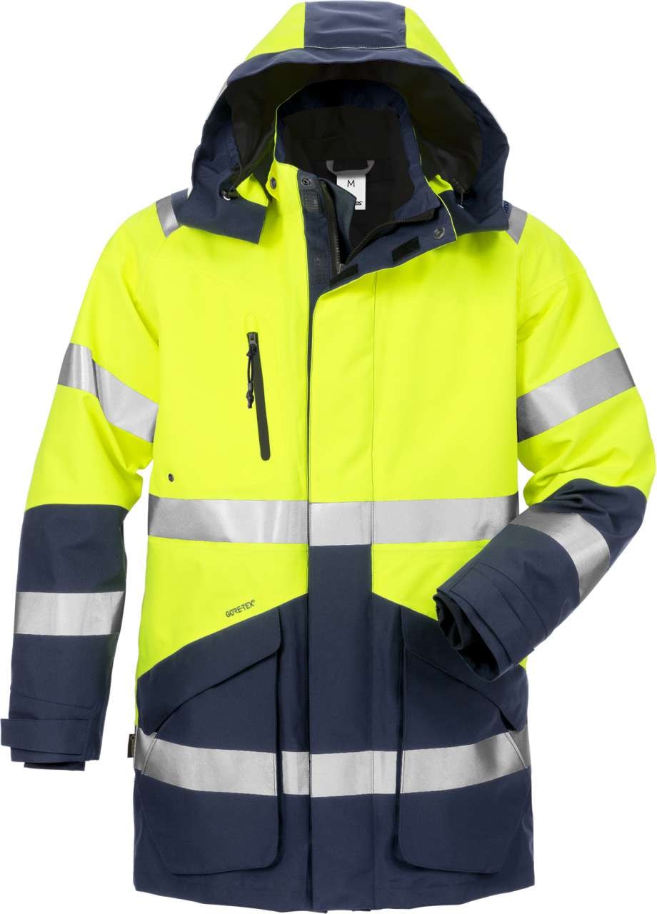 Fristads Vinterparkas GORE-TEX 4989 GXB, klasse 3 Varselgul/marineblå 2XL