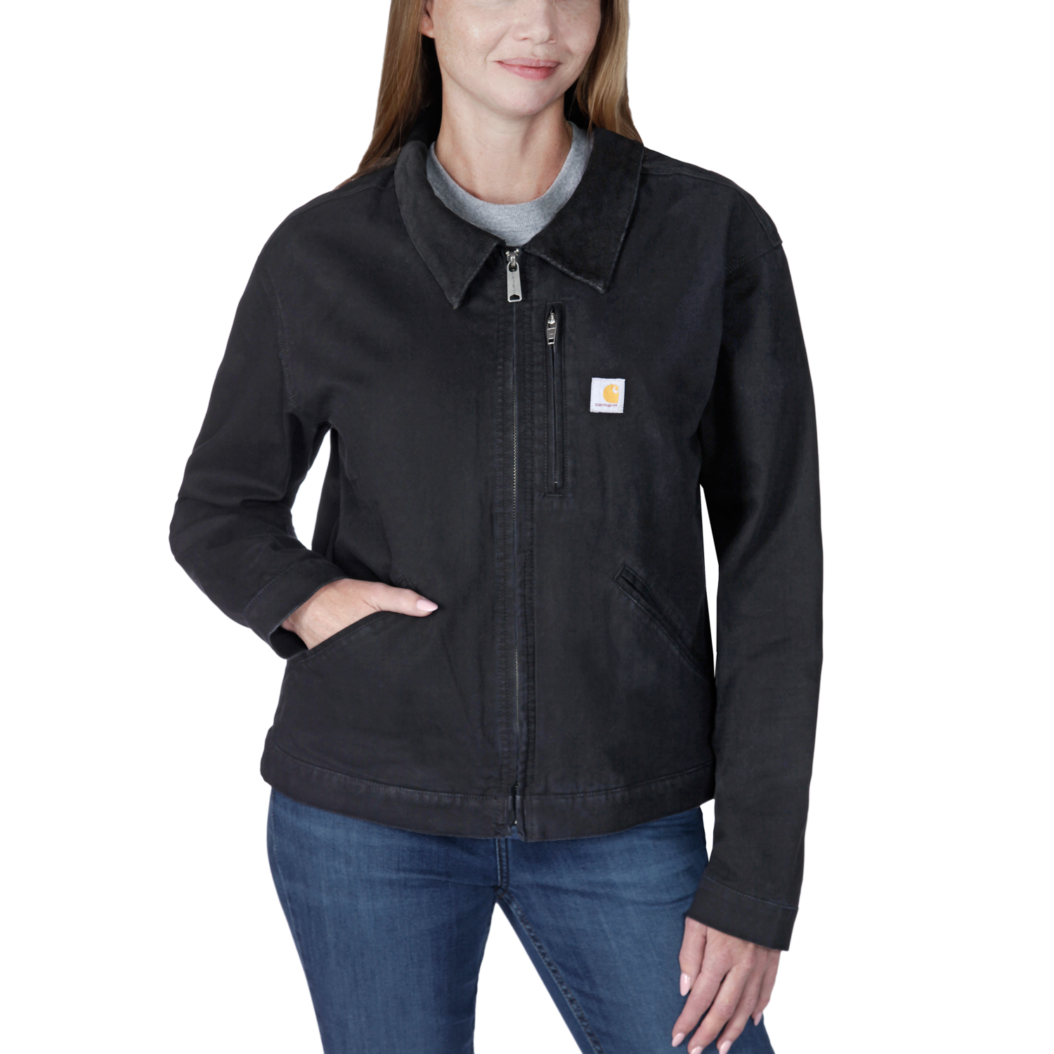 Carhartt Relaxed fit canvas detroit Jacka, Dam, Black, S -