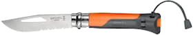 Opinelkniv utendørs i rustfritt stål No8 Orange 8,5 cm