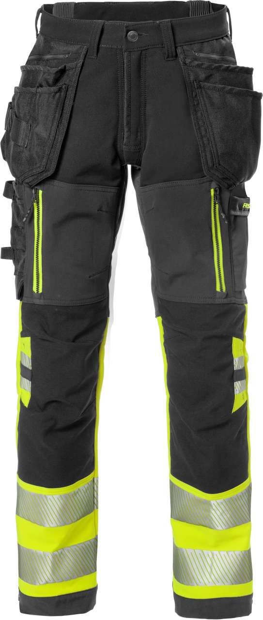 Fristads Hantverkarbyxa stretch 2568 STP Klass 1 Varselgul/Svart C58