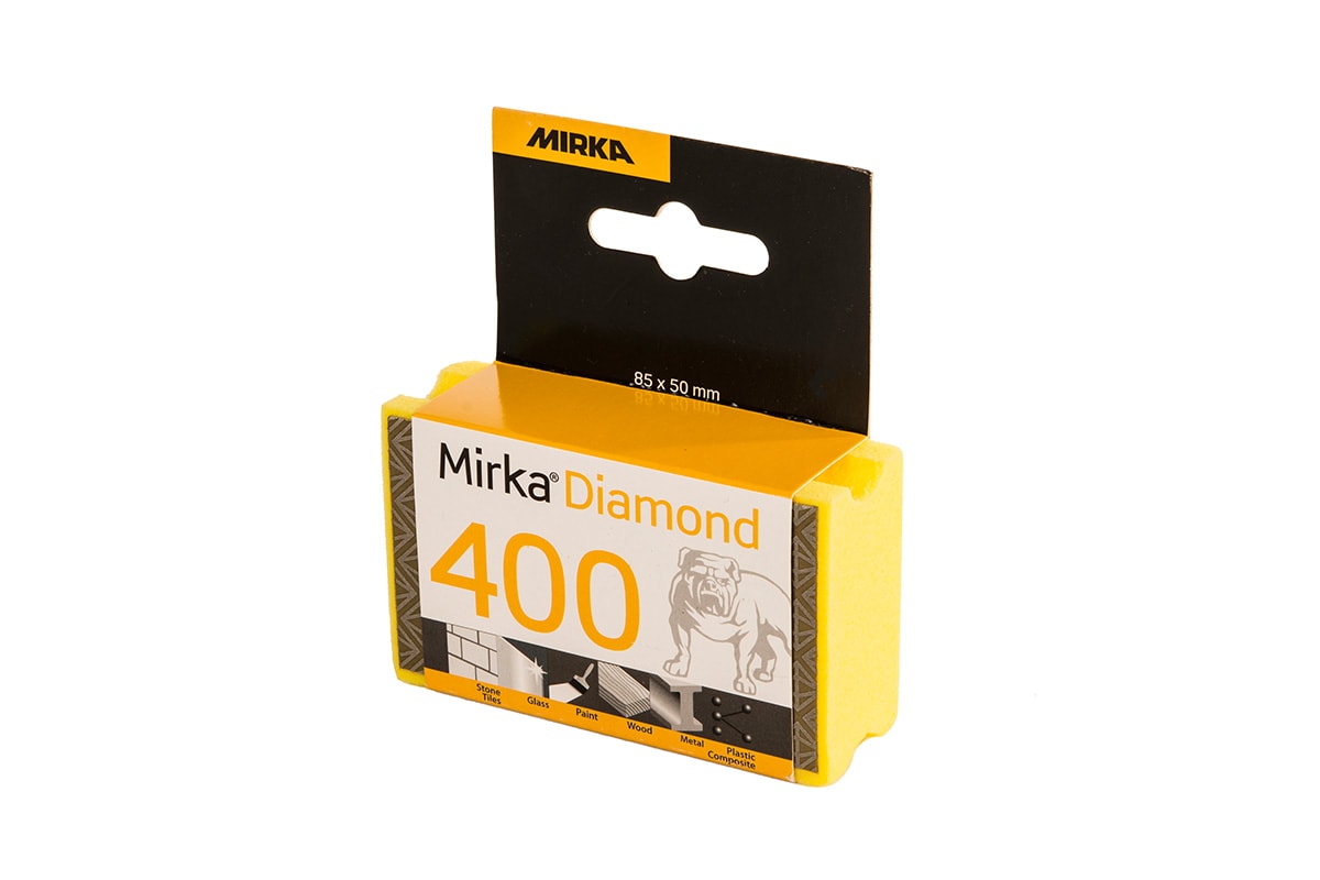 Mirka Slipesvamp diamant 85 x 50 mm P400 ekstra fin gul