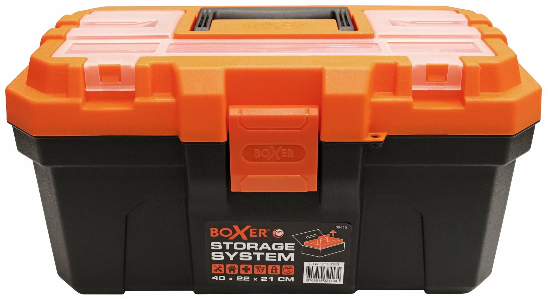 Boxer® Verktygslåda med förvaring i locket