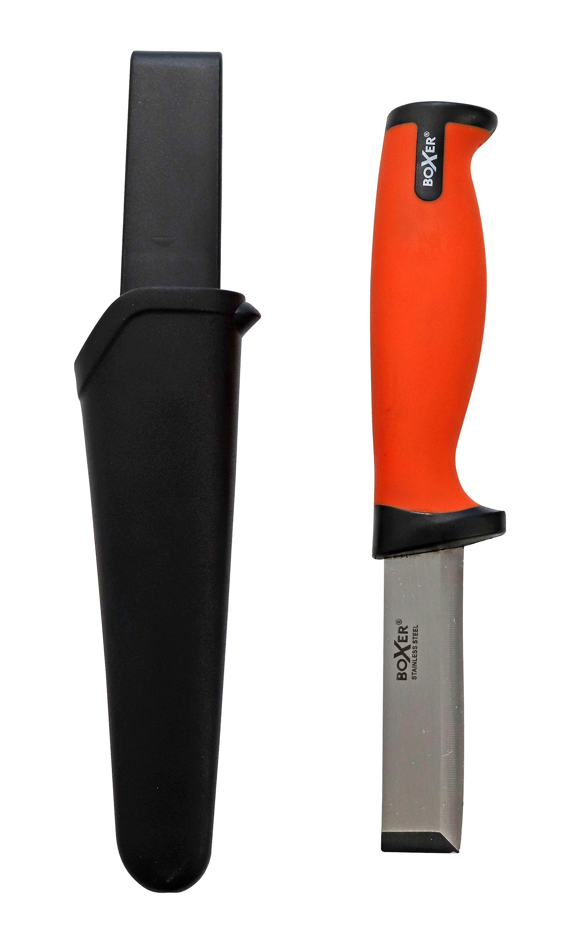 Boxer® Stemmejernskniv med skede - rostfritt stål