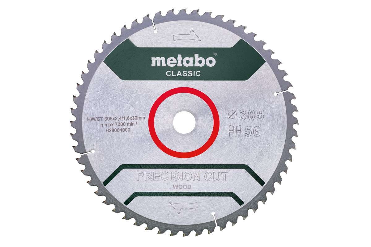 Metabo Sågblad "precision cut wood - classic", 305x30, Z56 WZ 5° neg