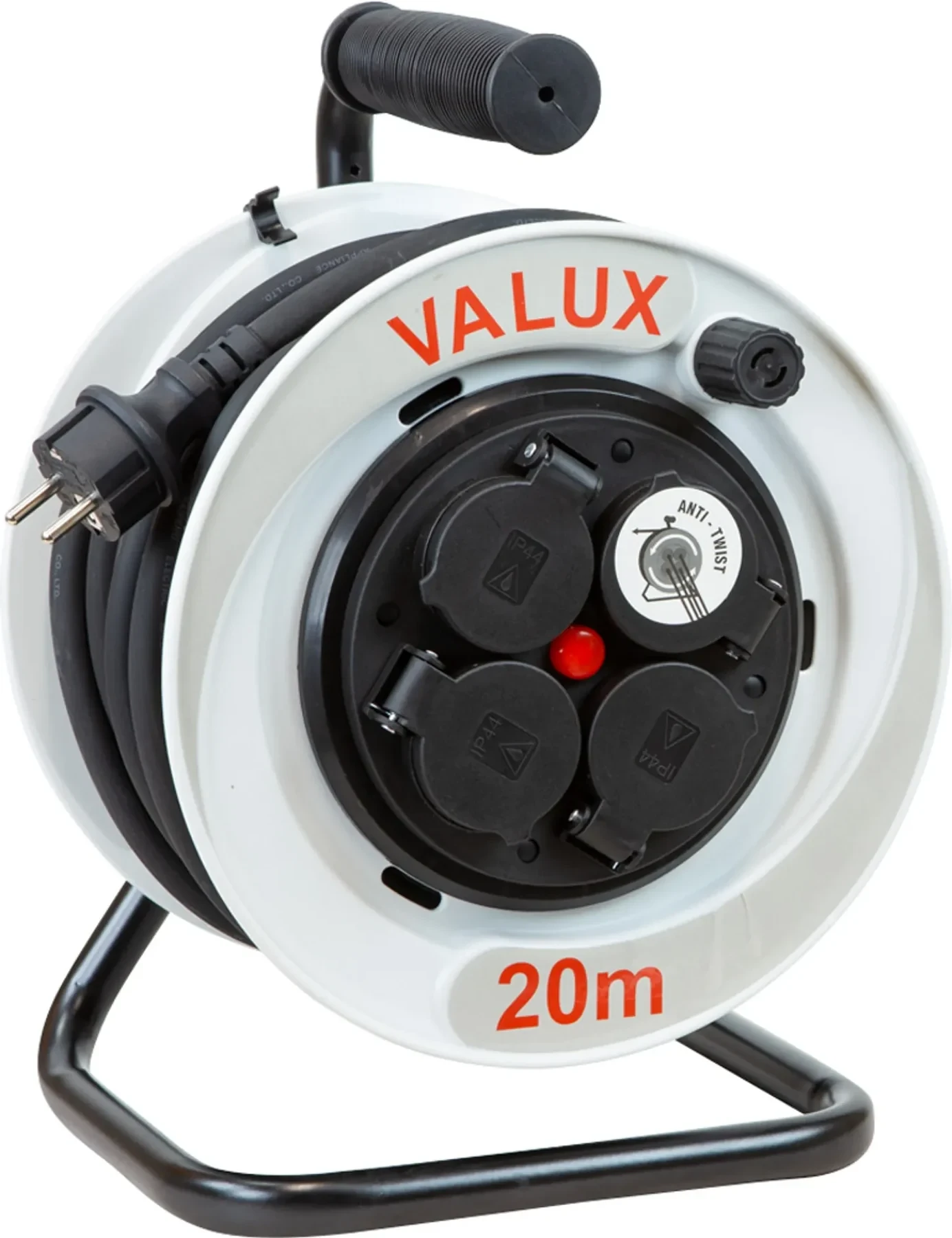 Kabelvinda 20M H07RN-F 3G2,5Mm IP44 Fast Centr 4-Uttag 1100/3600W