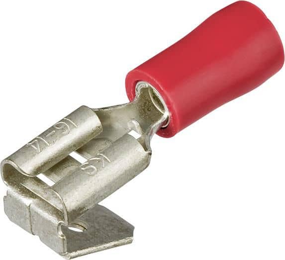 Knipex Flatstifthylse rød delvis isolert, 6,3x0,8mm, 0,5-1,0mm², 100-pakning, 9799090