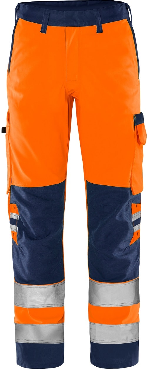 Fristads Høy synlighet Green bukser klasse 2 2651 GPLU Hi-Vis Oransje / Marineblå C56