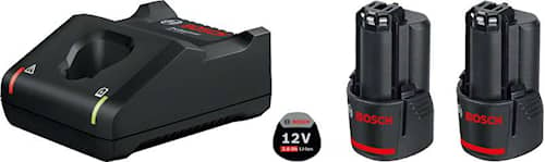 Bosch Batteri & snabbladdare startpaket 12V 2st 2Ah & GAL 12V-40