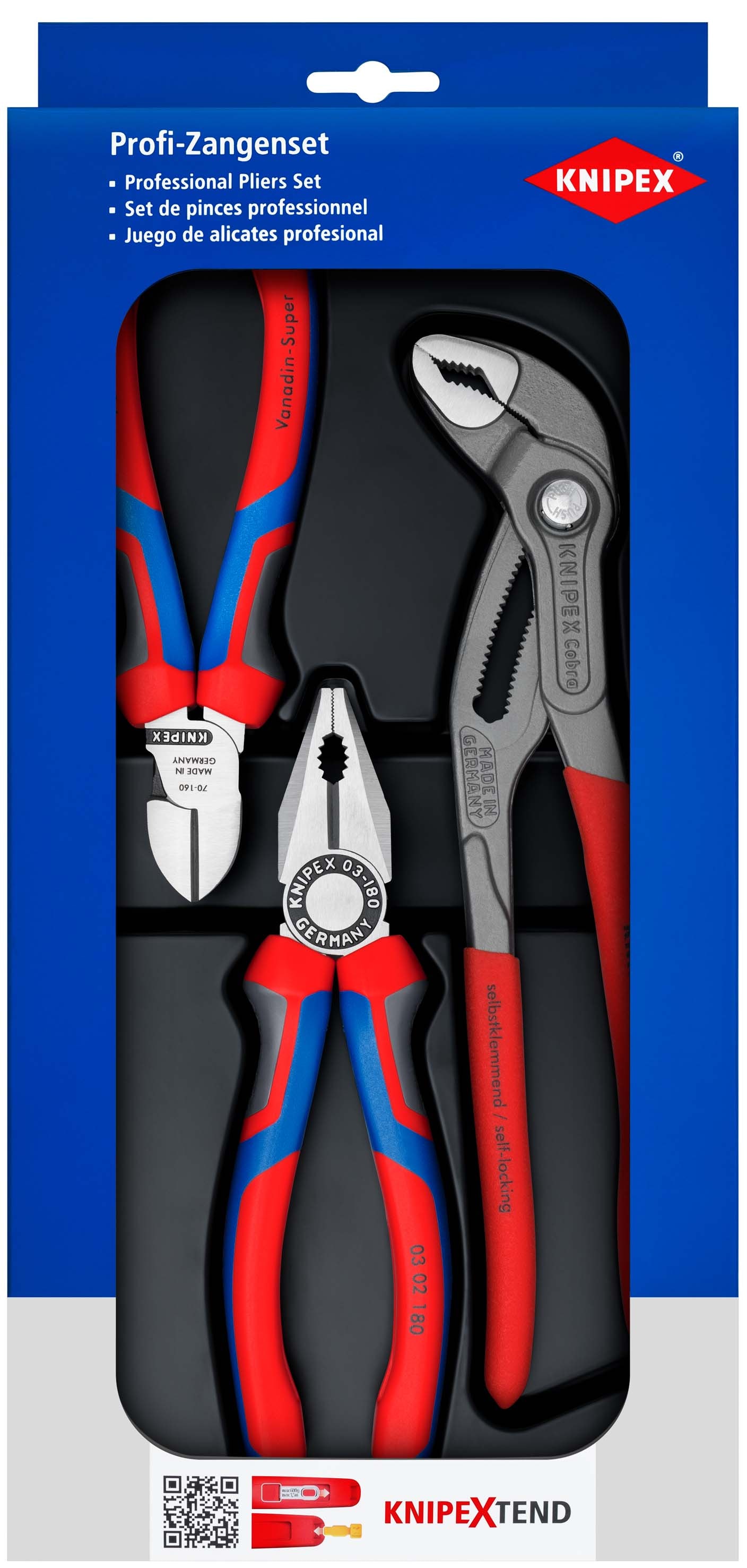 Knipex Tångset 002009V01 Proffs 3 delar
