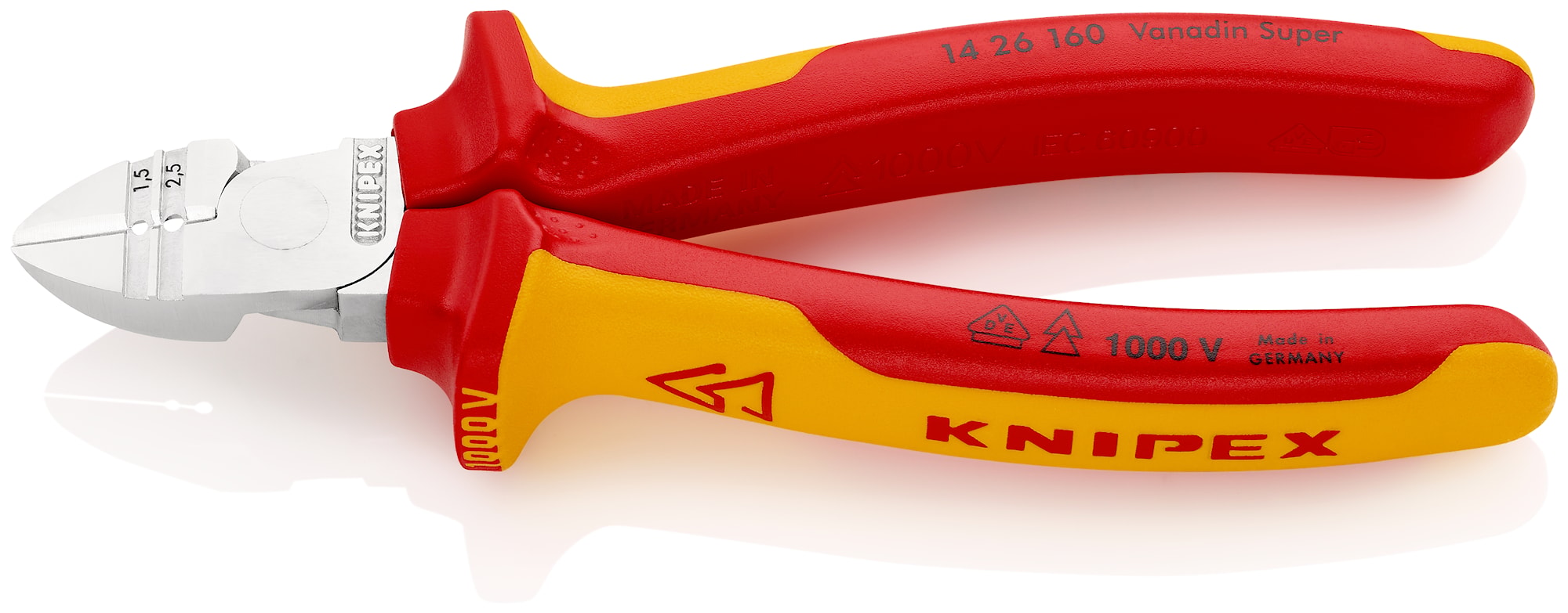 Knipex Sivuleikkurit 1426160 160 mm VDE, kromattu