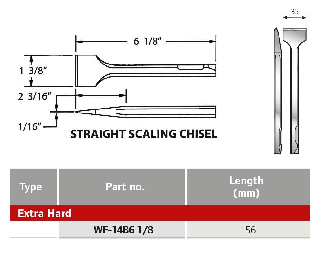 Ingersoll Rand Ir Verktyg Mejsel Wf-14B-6 1/8