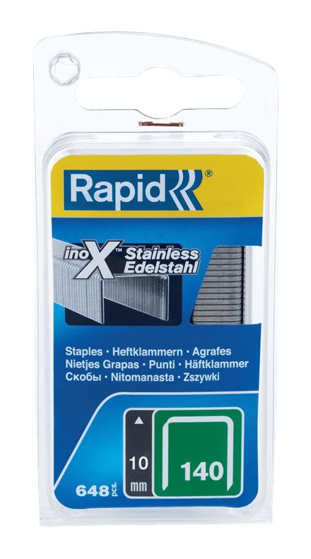 Rapid Häftklammer 140/10mm, rostfri, 650-pack -