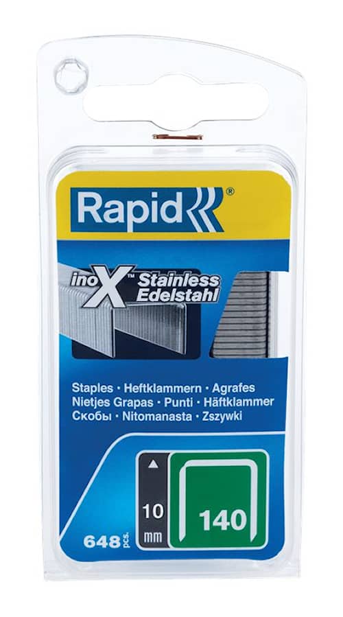Rapid Häftklammer 140/10mm, rostfri, 650-pack