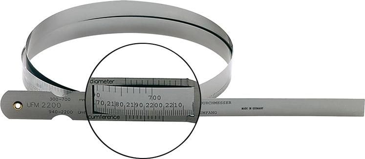 Format Diametermåttband 5960-7230mm, D=1900-2300mm, i stål