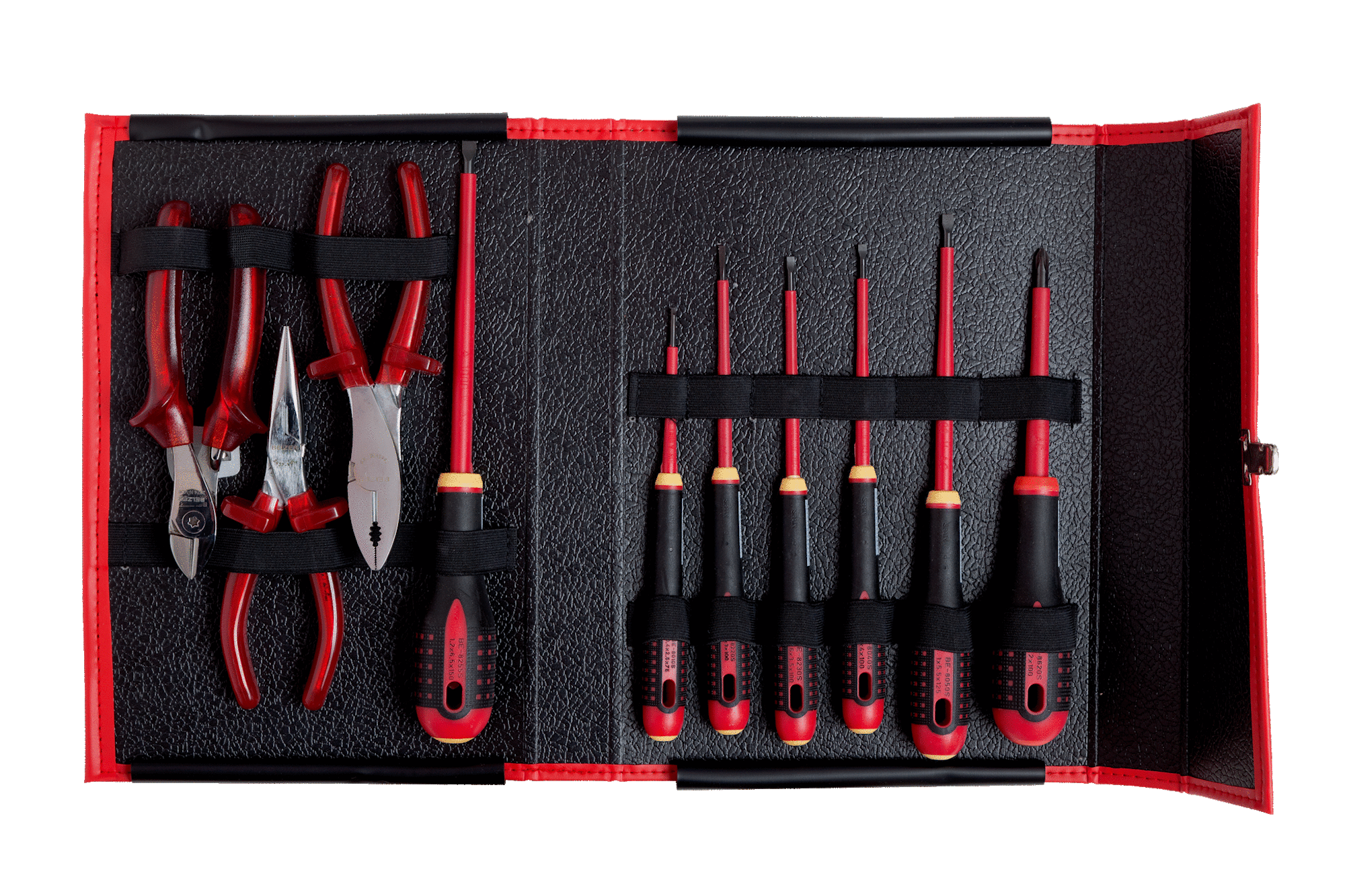 Bahco työkalusarja 3045/1VDE eristetty 10-osainen, taitettavassa eristetyssä laukussa