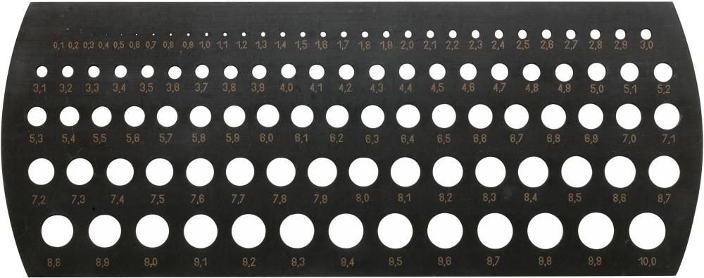 Format Borr- och millimetermall 0,1-10mm, 100 hål med steg om 0,1mm