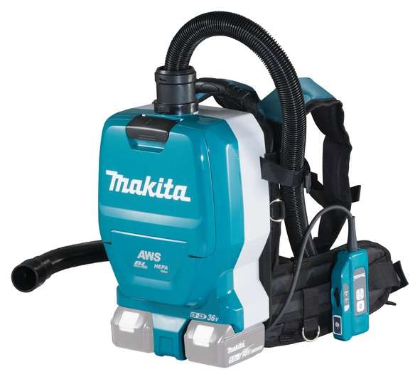 Makita Dammsugare DVC265ZXU BL AWS Ryggburen 2x18V utan batteri & laddare