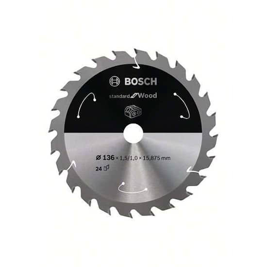Bosch Sågklinga Standard for Wood 136×1,5/1×15,875mm 24T