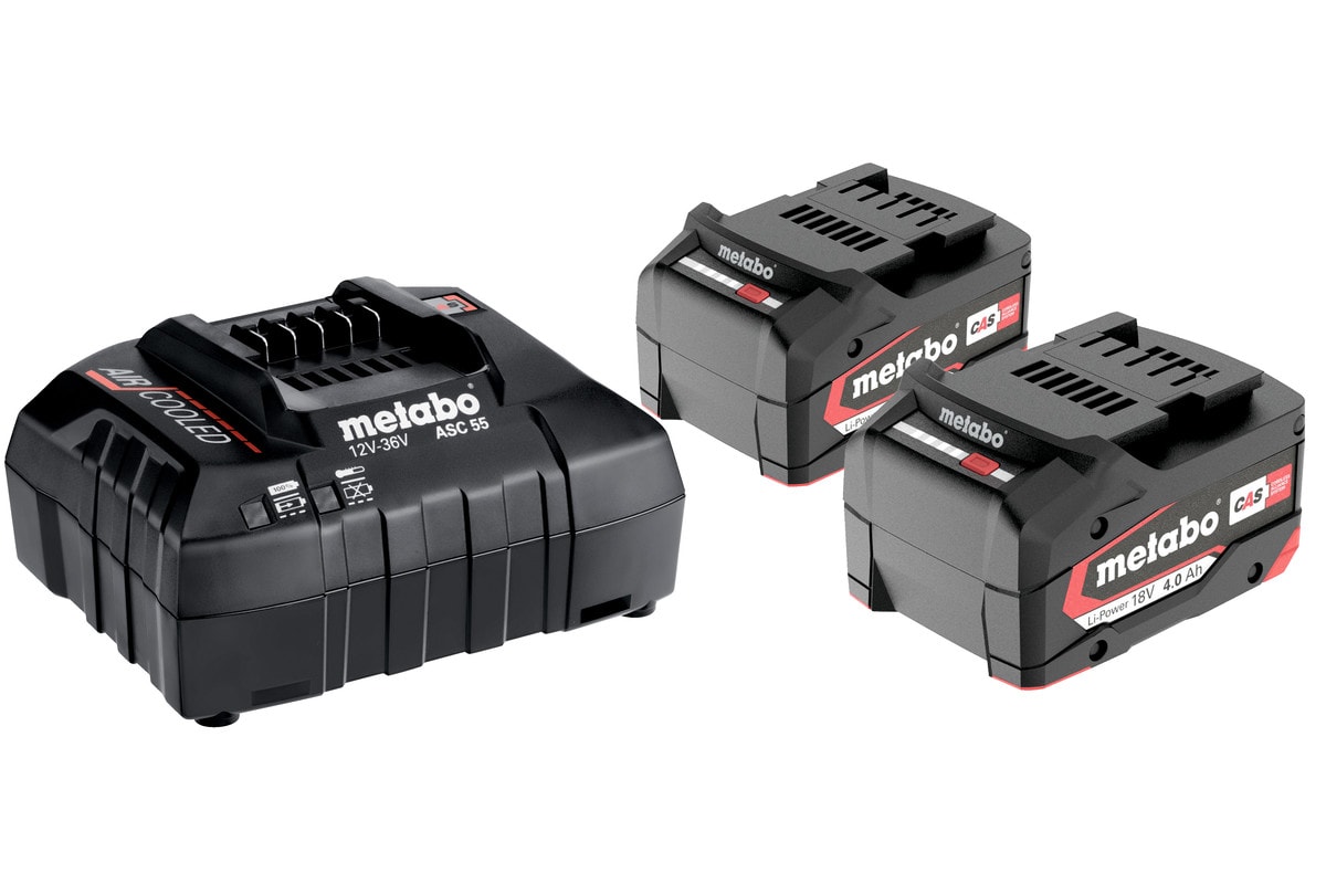 Metabo Batteripaket 18V 2x4,0Ah med laddare ASC 55