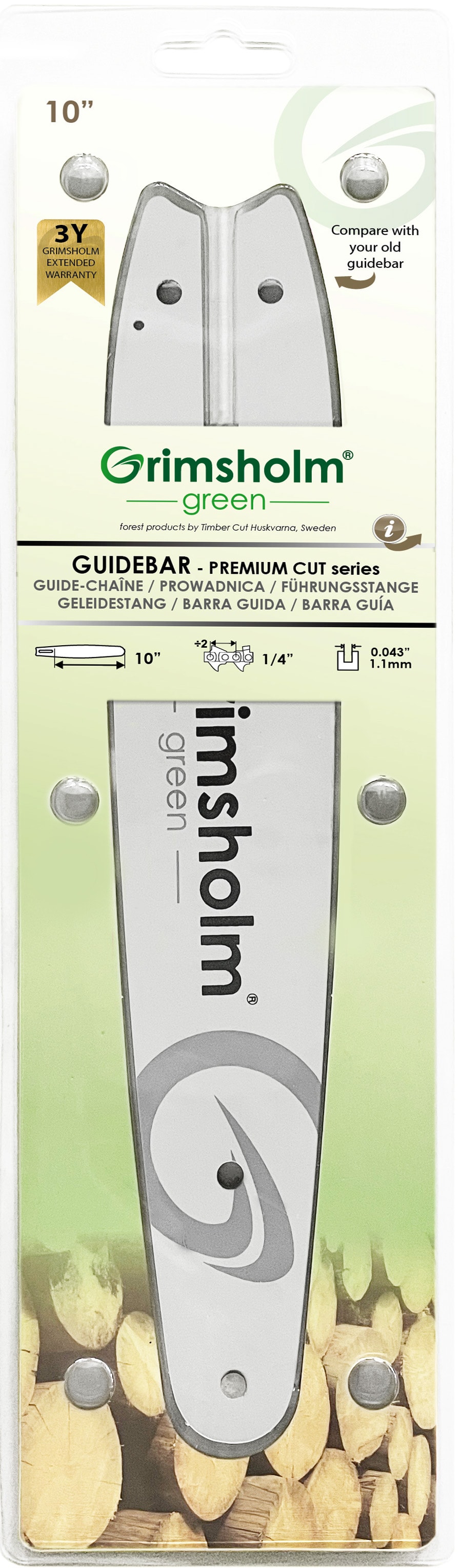 Grimsholm 10" 1/4" 1.1mm  Premium Cut Motorsågssvärd