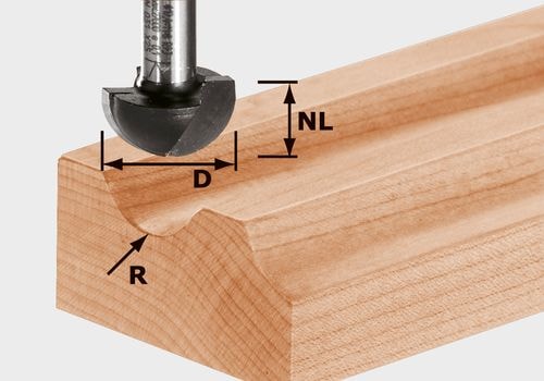 Festool Hålkälsfräs HW 12,7x10x8mm 6,35mm