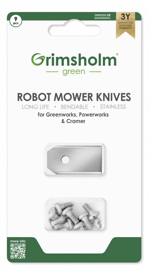 Grimsholm Knivar för Greenworks Powerworks Cramer 9 st