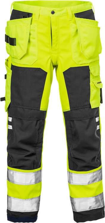 Fristads Hantverkarbyxa softshell 2083 WYH, Klass 2 Varsel Gul/Svart D120
