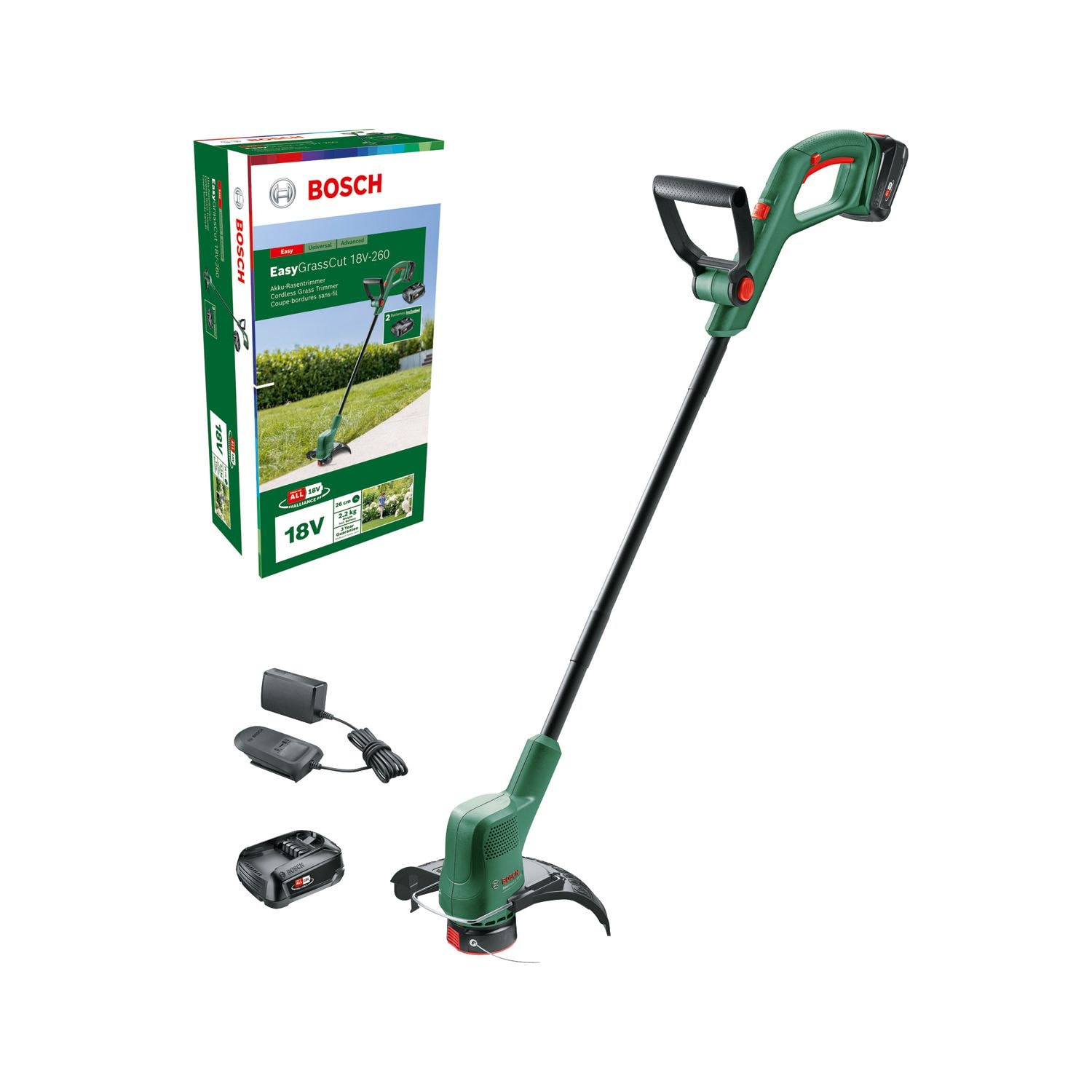 Bosch DIY Akkutrimmeri Easygrasscut 18V-260 2X2Ah -