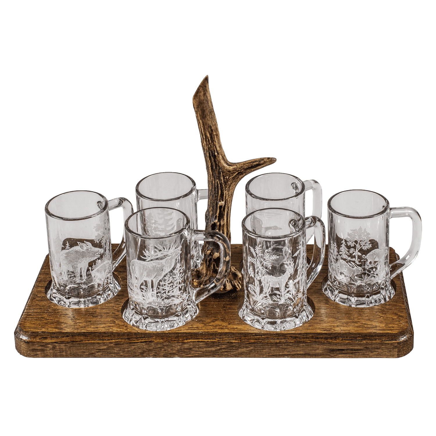 5etta Snapsglas-set inkl. glas på ekbricka