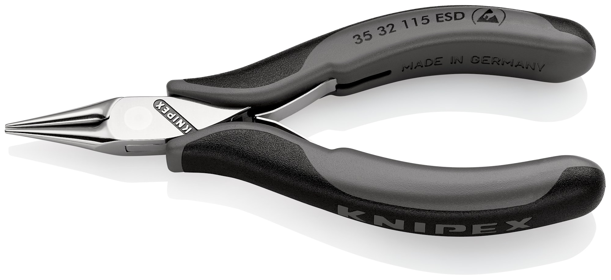Knipex Elektroniktång 3532115ESD 115mm, runda, spetsiga käftar