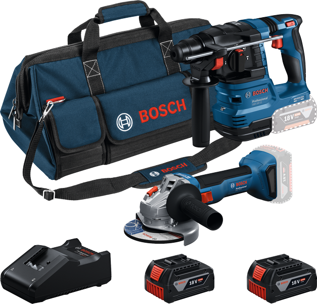 Bosch Verktygsset 18V GWS 18V-8+GBH 18V-22+ 2X4Ah GAL Väska