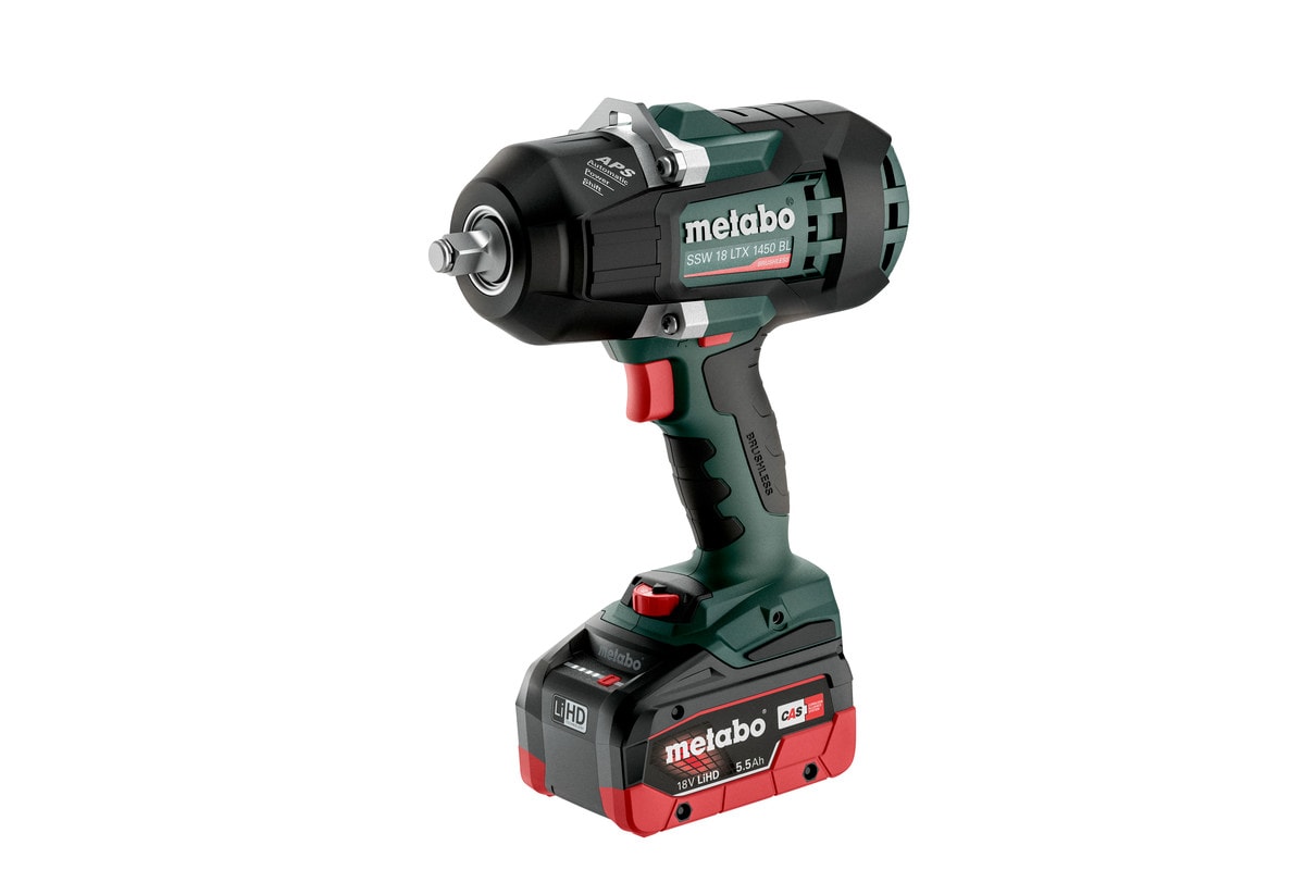 Metabo Mutterdragare SSW 18 LTX 1450 BL 1/2" med 2x5,5Ah batterier & laddare