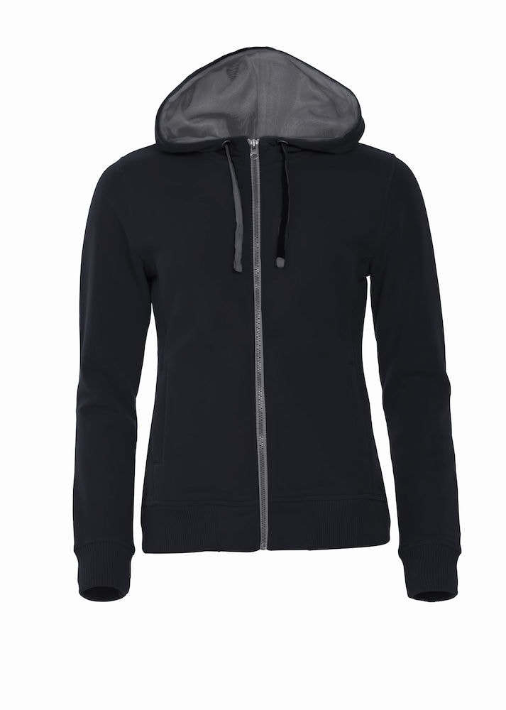 Clique Classic Hoody Fullzip Dam Svart