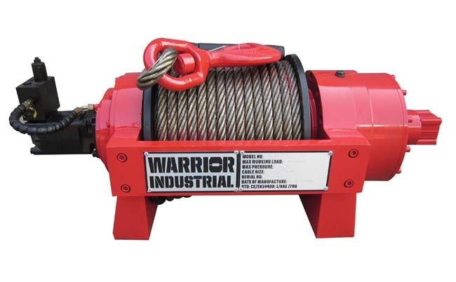 Warrior Winches 10 000 kg EN industriell hydraulisk vinsj, stålvaier