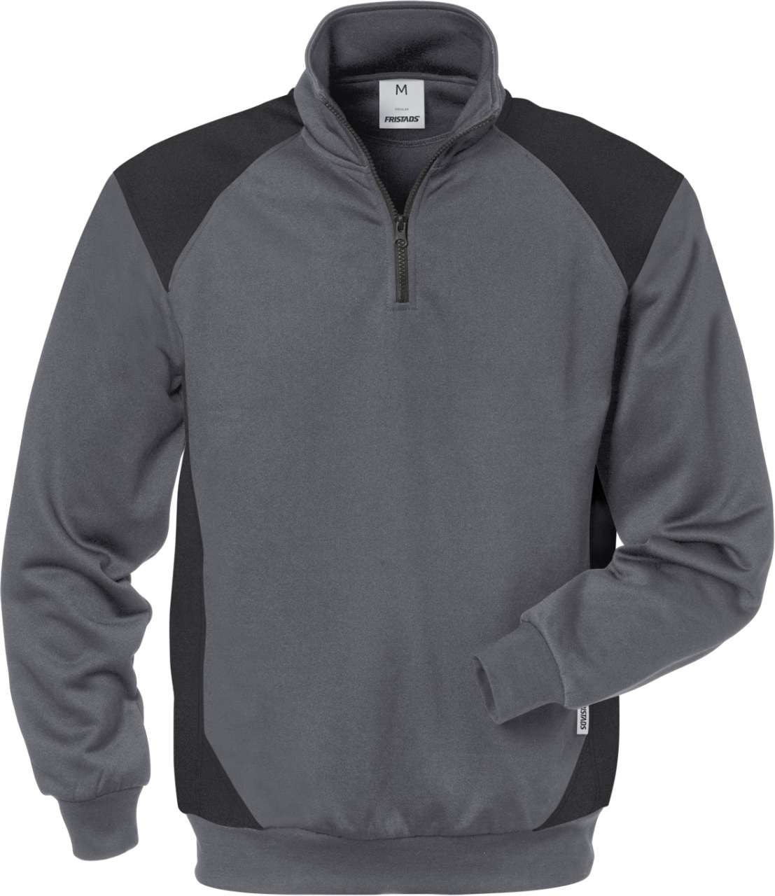 Fristads Genser, kort glidelås 7048 SHV Grå / Svart 3XL