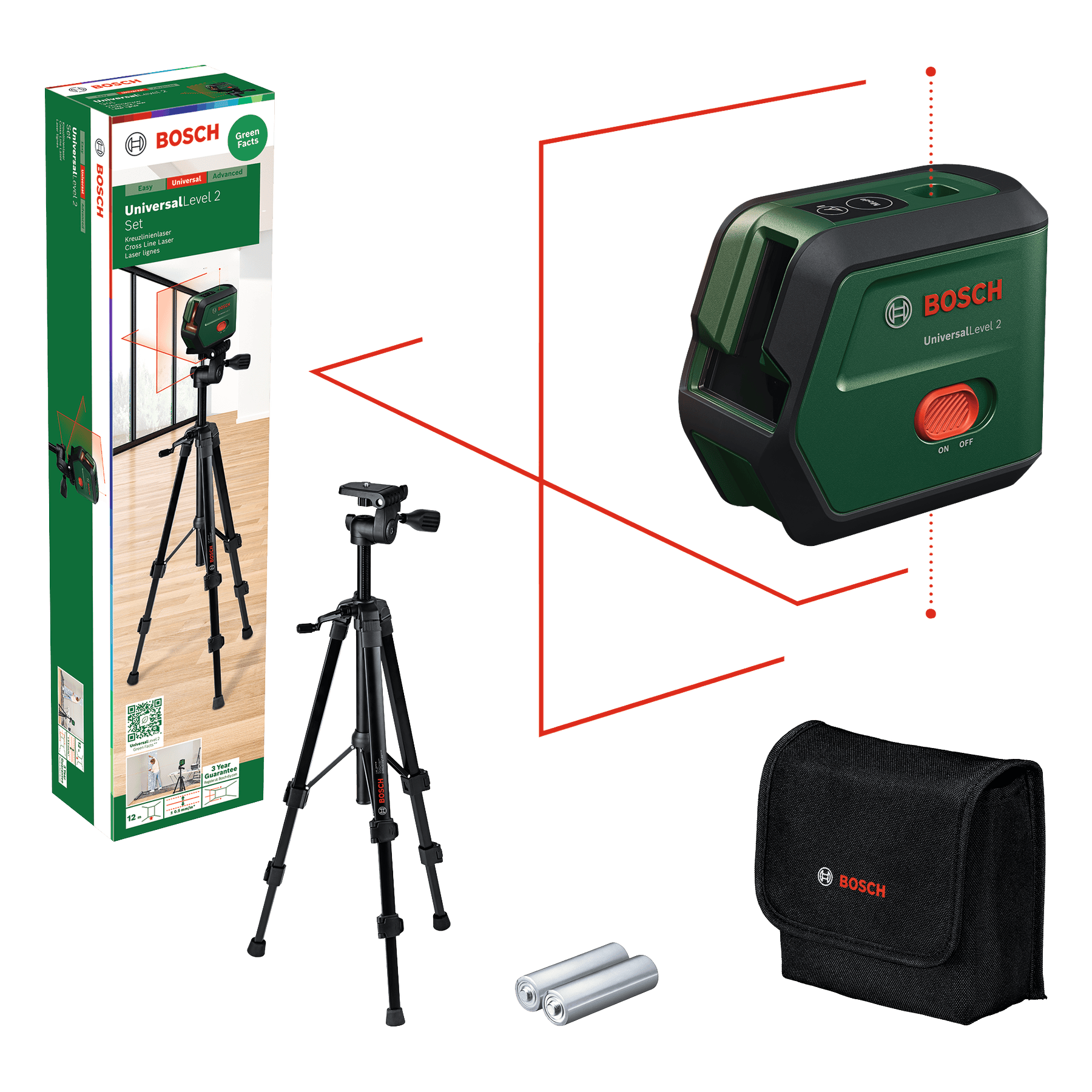 Bosch DIY Krysslaser Universallevel 2 Med Tt120 O