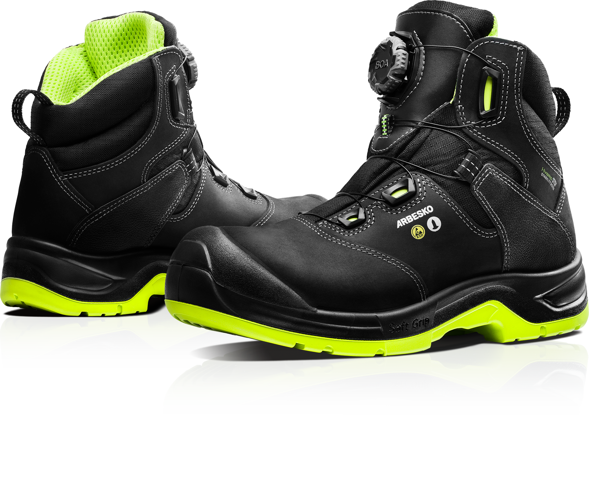 Arbesko 949 Svart/Lime Skyddskänga